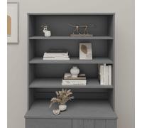 KTHLBRH Hamar - Dessus de meuble haut - Gris foncé - Armoire de jardin pour chambre à coucher, bureau - 90 x 30 x 100 cm - Bois massif