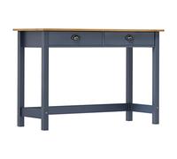 KTHLBRH Hill Console avec 2 tiroirs gris 110 x 45 x 74 cm en bois de pin, table basse pour entrée, salon ou salle à manger