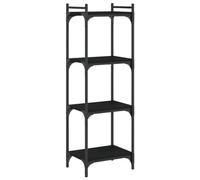 KTHLBRH Kitchen Shelf Vitrine de salon - Buffet de salon - Bibliothèque à 4 étages - Noir - 40 x 30 x 120 cm - Matériau dérivé du bois pour chambre, buanderie, cuisine, bureau