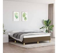 KTHLBRH Lit capitonné pour lit à sommier tapissier 180 x 200 cm en tissu marron foncé