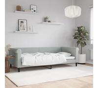 KTHLBRH Lit de jour gris clair 90 x 200 cm velours Cornice da letto per soggiorno Telaio per Camera da letto Struttura del letto dell'hotel Adatto per Camera da letto