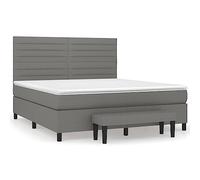 KTHLBRH Lit d'hôtel familial, lit d'appoint, lit d'appoint, lit à sommier tapissier avec matelas, gris foncé, 160 x 200 cm, tissu pour chambre à coucher, chambre d'amis