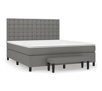KTHLBRH Lit d'hôtel, lit d'appoint, lit d'appoint, lit familial à sommier tapissier avec matelas, gris foncé, 160 x 200 cm, tissu pour chambre à coucher, chambre d'amis
