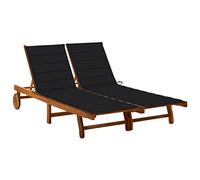 KTHLBRH [Livraison flash] Chaise longue pour 2 personnes avec coussins, chaise longue de terrasse, chaise longue en plein air, convient pour tous les temps sur la plage, la terrasse, le balcon, la