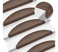 KTHLBRH Lot de 15 tapis d'escalier, 100 % polypropylène touffeté, antidérapants, avec ruban adhésif double face, lavables et pliables pour plus de sécurité et de décoration