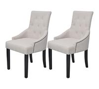 KTHLBRH Lot de 2 chaises de salle à manger avec accoudoirs, design luxueux et rembourré, pieds en chêne pour stabilité et durabilité, idéales pour salle à manger ou salon