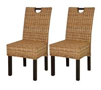 KTHLBRH Lot de 2 chaises de salle à manger en bois de manguier Kubu en bois de manguier, chaises de cuisine, meubles de salle à manger, chaises de salon, convient pour salon, cuisine, chambre à