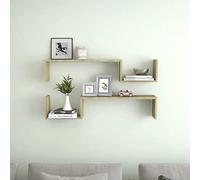 KTHLBRH Lot de 2 étagères murales flottantes pour chambre à coucher, salon, salle de bain, cuisine, bureau, chêne Sonoma 100 x 15 x 20 cm