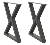 KTHLBRH Lot de 2 pieds de table à manger Anthracite 70 cm Acier | Niveau de pied réglable, revêtement par poudre, trous pré-percés, vis incluses