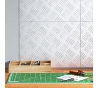 KTHLBRH Lot de 2 plaques ondulées en aluminium, 40 x 30 cm, tapis de sol antidérapant, avec surface striée pour un maintien sûr, tapis industriel durable pour entrée, couloir