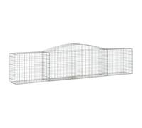 KTHLBRH Lot de 3 paniers de gabions en fer galvanisé 400 x 50 x 80/100 cm | Structure stable, fil de 3,5 mm, crochets renforcés inclus, peut être rempli avec des rochers ou du gravier