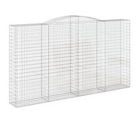 KTHLBRH Lot de 3 paniers de gabions en fer galvanisé argenté | Rempli de rochers, structure stable, crochets renforcés inclus, pour jardin et patio