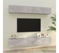 KTHLBRH Lot de 4 armoires TV murales Gris béton Buffet TV HiFi Meuble TV Banc Meuble TV 100 x 30 x 30 cm