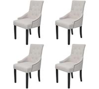 KTHLBRH Lot de 4 chaises de salle à manger avec accoudoirs, design luxueux et rembourré, pieds en chêne massif, stables et durables, support