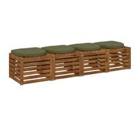 KTHLBRH Lot de 4 coussins de chaise 100 % polyester vert olive | Rembourrage en mousse, utilisation intérieure et extérieure, résistant aux UV, lavable en machine à 30 °C, assemblage requis