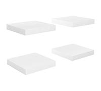 KTHLBRH Lot de 4 étagères flottantes - En MDF - Blanc brillant - 23 x 23,5 x 3,8 cm - Pour salle de bain, balcon, chambre à coucher, cuisine