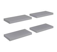 KTHLBRH Lot de 4 étagères flottantes - En MDF - Pour salle de bain, balcon, chambre à coucher, cuisine - Gris - 50 x 23 x 3,8 cm