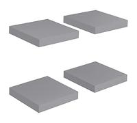 KTHLBRH Lot de 4 étagères flottantes - En MDF - Pour salle de bain, balcon, chambre à coucher, cuisine - Gris - 23 x 23,5 x 3,8 cm