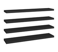 KTHLBRH Lot de 4 étagères flottantes - En MDF - Pour salle de bain, balcon, chambre à coucher, cuisine - Noir - 120 x 23,5 x 3,8 cm