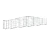 KTHLBRH Lot de 5 paniers de gabions en fer galvanisé 400 x 30 x 60/80 cm | Fil de 3,5 mm, mailles de 5 x 10 cm, crochets renforcés inclus, peut être rempli avec des pierres
