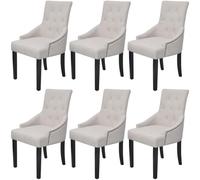 KTHLBRH Lot de 6 chaises de salle à manger avec accoudoirs, design luxueux et rembourré, pieds en chêne pour stabilité et durabilité, idéales pour salle à manger ou salon,