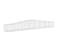 KTHLBRH Lot de 6 paniers gabions en forme d'arc, 400 x 50 x 40/60 cm, fer | Diamètre du fil : 3,5 mm, mailles : 5 x 10 cm, crochets renforcés inclus, peut être rempli avec des roches ou du gravier