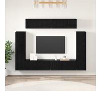 KTHLBRH Lot de 8 meubles TV avec étagère - En chêne noir - Buffet suspendu - Pour TV, commode, 80 x 30 x 30,5 cm