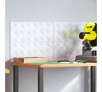 KTHLBRH Lot de marches en tôle ondulée en aluminium 50 x 20 cm avec base antidérapante pour escaliers sûrs, accent de design industriel au motif géométrique pour couloir et entrée