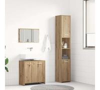 KTHLBRH Meuble de Salle de Bain avec Miroir et Armoire de Rangement en Bois d'Ingénierie Résistant à l'Humidité, Ensemble de Mobilier Pratique pour Organisation et Élégance, Surface