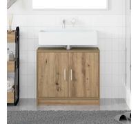 KTHLBRH Meuble de salle de bain en bois rustique avec portes lisses et rangement compact 63 x 29 x 55 cm pour petits espaces et décoration moderne