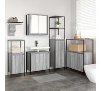 KTHLBRH Meuble de Salle de Bain Moderne avec Grand Espace de Stockage, Finition Mate et Lignes Épurées, Support 60 kg, Attachement Mural Sécurisé, Facile à Nettoyer,