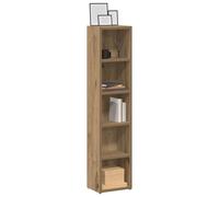 KTHLBRH Meuble porte-CD 2 pièces chêne artisanal 21 x 16 x 93,5 cm | 5 compartiments pour CD, DVD, Blu-ray, capacité 80 CD par placard, style moderne, fixation murale incluse