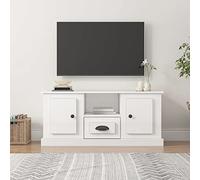KTHLBRH Meuble TV blanc brillant - Table basse - Commode - Meuble TV - 100 x 35,5 x 45 cm - Matériau dérivé du bois