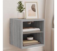 KTHLBRH Meuble TV mural avec lumières LED 2 pièces. Gris Sonoma Meuble TV Table TV Banc Commode