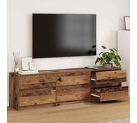 KTHLBRH Meuble TV Rustique en Bois avec Finition Texturée pour Salon, Support Télévision Polyvalent et Étagère Déco, Meuble Bar Design Chaleureux et Construction