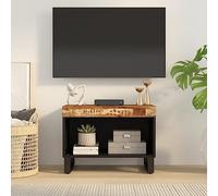 KTHLBRH Meuble TV suspendu - Table basse - Buffet - Pour salon - 60 x 33 x 43,5 cm - Bois recyclé massif
