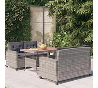 KTHLBRH Mobilier de terrasse - Salon de jardin 3 pièces - En polyrotin et bois massif d'acacia