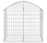 KTHLBRH Panier gabion arqué 100 x 50 x 80/100 cm en fer galvanisé | Fil de 3,5 mm robuste, crochets renforcés inclus, rempli de pierres, barrière décorative