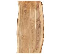 KTHLBRH Plan de Travail en Acacia Massif avec Bord Vivant, Dessus de Table Robuste pour Cuisine et Salon, Protection laquée Contre l'humidité, Design Unique et Durable