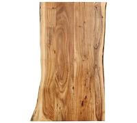 KTHLBRH Plan de Travail en Acacia Massif avec Bord Vivant, Dessus de Table Robuste pour Cuisine et Salon, Plateau en Bois Dur Tropical imperméable et Durable, Finition