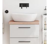 KTHLBRH Plateau de lavabo en bois massif de hêtre 60 x 40 x 4 cm avec 4 coins arrondis pour salle de bain, plateau en bois durable comme étagère ou plaque de dessus d'armoire, matériau naturel pour