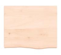 KTHLBRH Plateau de table en chêne massif non traité 60 x 50 x (2-6) cm | Bord vivant naturel, surface brute à peindre, à bricoler, charge maximale de 24 kg