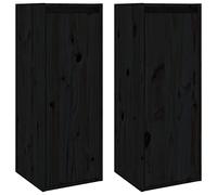 KTHLBRH Shelves Lot de 2 étagères murales pour salle de bain, cuisine, balcon, chambre à coucher, salle de bain - Noir - 30 x 30 x 80 cm