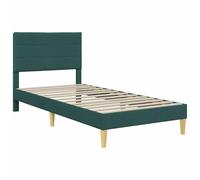 KTHLBRH Structure de lit vert foncé 80 x 200 cm | Design moderne, tissu élégant, forme rectangulaire, pour chambre à coucher