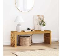 KTHLBRH Table basse 110 x 35 x 38 cm en bois massif teck | Plateau robuste, pieds profilés 3D, utilisations multiples comme table d'appoint ou de canapé, assemblage requis