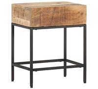 KTHLBRH Table basse 40 x 30 x 50 cm en bois massif de manguier brut, table basse pour entrée, salon ou salle à manger