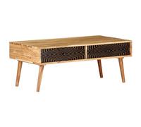 KTHLBRH Table Basse Contemporaine en Bois d'Acacia Massif avec Tiroirs de Rangement - Surface Durable pour Salon, Résistante aux Intempéries, Idéale pour CD, DVD,