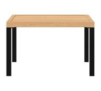 KTHLBRH Table basse de jardin en aluminium 65 x 65 x 40 cm | noir et marron, plateau robuste, facile à nettoyer, design moderne pour terrasse