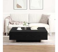 KTHLBRH Table basse en chêne noir 100 x 100 x 31 cm | Bois d'ingénierie, design moderne, assemblage facile, stable et résistant