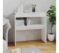 KTHLBRH Table console en bois d'ingénierie blanche pour salon, auxiliaire multifonction pour organiser les espaces 80 x 30 x 80 cm